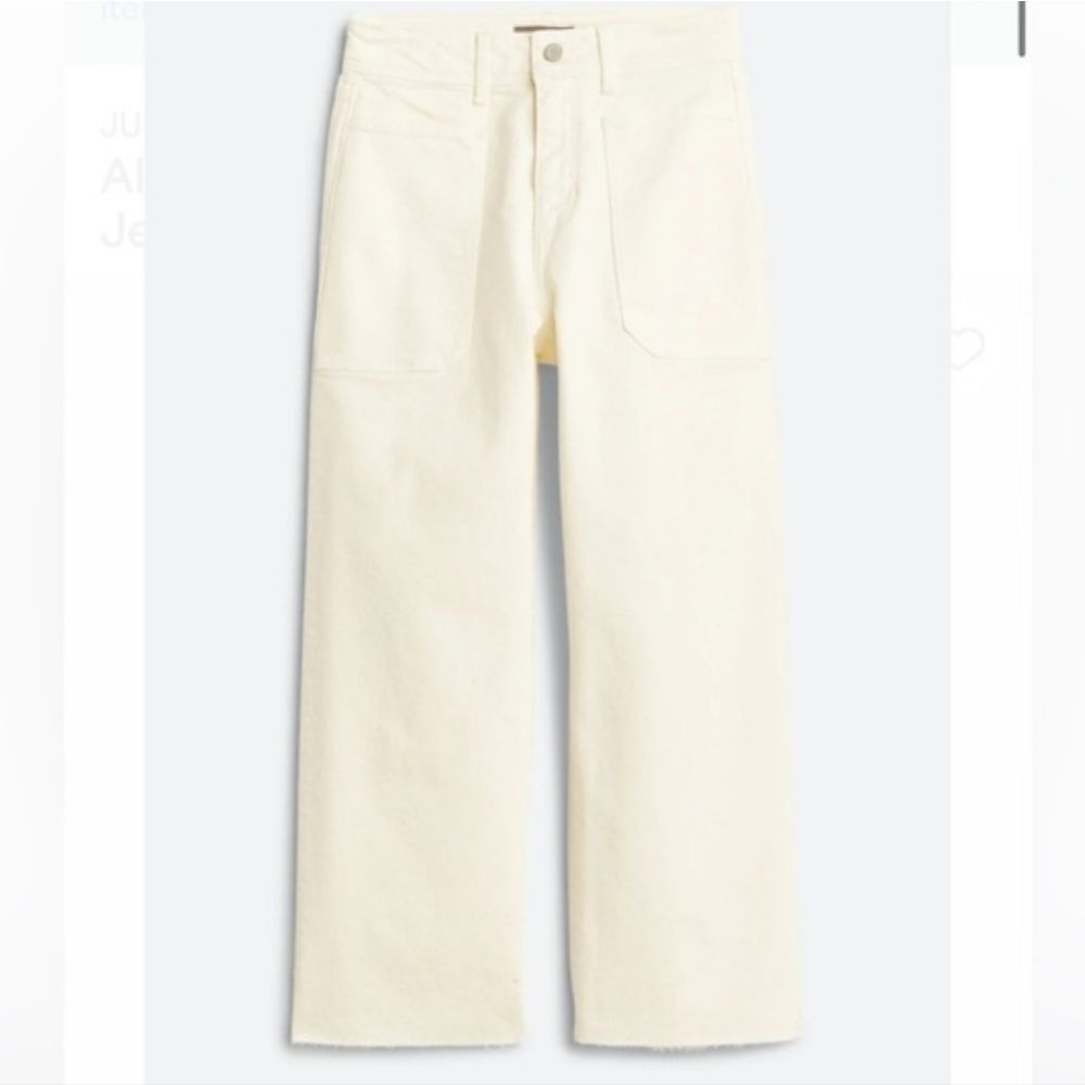 3333 Just USA High Rise Cropped Wide Leg - Off White Sz 16